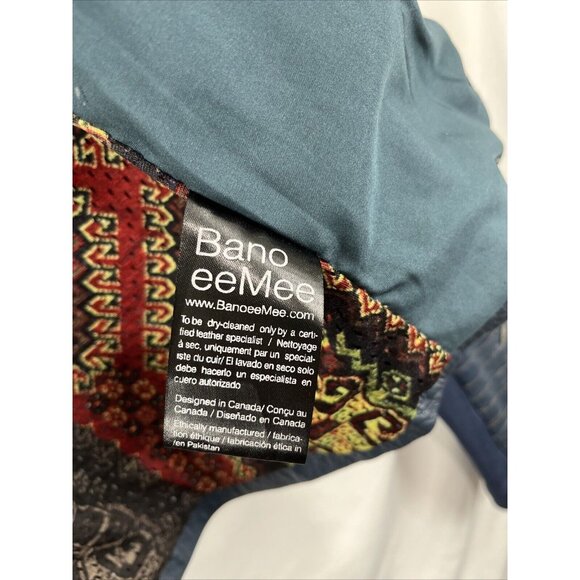 Bano eeMee Blue Leather Moto Jacket Womens Size XS/S - Picture 9 of 16